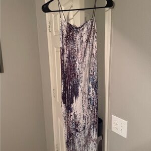 ASOS Strapless Dress in Purple and White